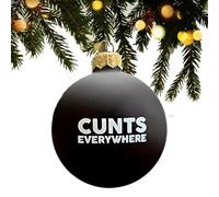 FPFPF Christmas Funny Offensive Bauble-Rude Baubles, New Mischief Funny Christmas Tree Balls Decoration, Prank Mischief Ornament Christmas Balls for Christmas Party (White D)(Black I)