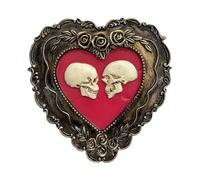 FPFPF Skull Ornament,Skull Figurine, Skull Decor, Vintage Resin Skull Sculpture, Gothic Home Decoration, Scary Wall Art, Romantic Love Skull Ornaments for Living Room, Bedroom, Kitchen