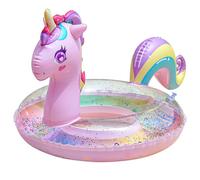 FPGXOCJM Inflatable Unicorn Swim Ring,Pool Float Toys,Children Swimming Pool Ring,Unicorn Inflatable Seat Boat,Outdoor Pool Party Toys, for 5-9 Years Kids,70cm