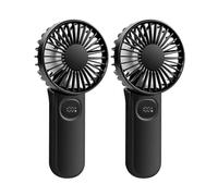 FPHADO 2PCS Mini Handheld Fan with 5-Speed,180° Foldable Small Hand Fan, 3-12h Usage Time Fans for Makeup, Lash, Camping,Travel