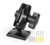 FPN 1" Ball Mount with Aluminum Alloy Square Plate & Short Double Socket Arm, Universal Electronic Device Mounting Base with AMPS Holes for Garmin, for RAM Mounts