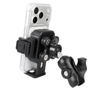 FPN 1" Ball Phone Mount Holder with Vibration Dampener ＆ 2.36" Short Double Socket Arm, Compatible with RAM B Size Mounts, Fits 5-7.2'' Phones, for Motorcycle Bike Boat ATV UTV Car Truck