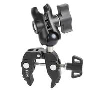 FPN Aluminum 1" Ball Clamp Mount Base with Short Double Socket Arm, Fits Handlebar Rails 0.5 to 1.77" in Dia, Compatible with RAM Mounts and Motorcycle/Bike Phone Holder