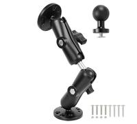 FPN AMPS Round Plate Drill Base for Fish Finder, T-Bolt Track Mount with Aluminum Long Arm Extension for Garmin Striker 4, Compatible with RAM Mounts/GPS Chartplotter Holder/Boat