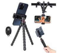 FPN Mini Cell Phone Tripod, 3 in 1 Flexible Phone Tripod with Wireless Remote for Video Recording Vlogging Selfie, Portable Small Tripod Stand Compatible with iPhone, Samsung, 4.7''-7'' Phones