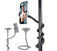 FPN Portable Flexible Phone Holder with Handle for Treadmill, Spin Bike, Stroller, Tripod, Shopping Cart, Desk, 23.6" / 60cm Long Arm Gooseneck Phone Mount for 4.7”- 7" Cell Phones