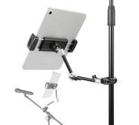 FPN Tablet Holder for Microphone Stand, Mic Music Stand Tablet Holder for iPad, Multi Angle Adjustable 10" Long Magic Arm & Super Clamp Mount, Compatible with 4.7 to 13 inch Tablets & Smartphones