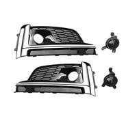 FPQOVV Assembly Fog Lamp Compatible With A5 B9 2017 2018 2019 2020 Car Accessories Front Bumper Down Honeycomb Grilles With Fog Lamp Frame Grille(Black)