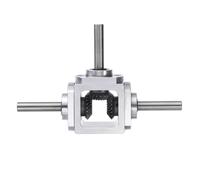 Fpreeza Gear-Box 90 Degree Right Angle Bevel- 1:1 Reversing Double Output Shaft 1 Module 20 Teeth Bevel Gear