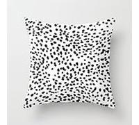 Fprqlyze Nadia Black And White Animal Print Dalmatian Spot Spots Dots Bw Throw Pillow Case Cushion Cover 18 x 18 inches