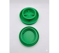 FPS 2-Piece Quail Chick Feeder and Waterer Lid Set for Standard Mouth Mason Jar, The Waterer Tray is Specially Designed to Keep Quail from Drowning. (Jars are NOT Included) Green