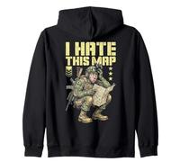 FPS Gamer Funny I Hate This Map Military Video Game Player Zip Hoodie