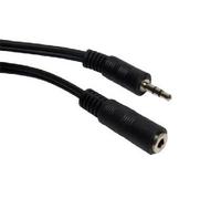 FPUK 3.5mm Jack Headphone/Mic Extension Cable Lead, Black - 3m