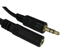FPUK 5 metre 3.5mm Jack Headphone/Mic EXTENSION Cable Lead (5m, Black)