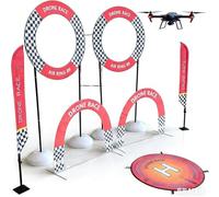 FPV Drone Obstacle Set, Indoor RC Track with Flags, Gate, and Landing Pad, Ideal for Beginners and Racing Courses, Complete Training Kit