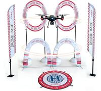 FPV Drone Obstacle Set, Indoor RC Track with Flags, Gate, and Landing Pad, Ideal for Beginners and Racing Courses, Complete Training Kit