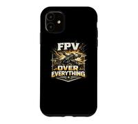 FPV Over Everything Drone Quad Pilot Gold Vintage Gift Case for iPhone 11
