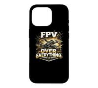 FPV Over Everything Drone Quad Pilot Gold Vintage Gift Case for iPhone 16 Pro