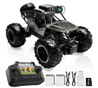 FPV Remote Control Car with Camera for Adults Kids,1:18 RC Monster Truck,Off Road RC Car,HD Screen,two batteries (40-minute battery life),Live Video,alloy body,Great Birthday Toy Gifts for Boy