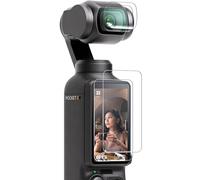 FPVtosky 2 Lens Protector + 2 LCD Screen Protector for DJI Osmo Pocket 3, DJI Pocket 3 OP3 Tempered Glass Film Accessories, 9H Hardness, Touch Sensitive, Full Screen Protection