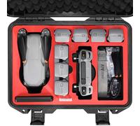 FPVtosky 2023 Latest Hard Case for DJI Air 3 Drone/Fly More Combo, Waterproof Air 3 Hard Shell Carrying Case Accessories, Compatible with DJI RC2/ RC-N2/ RC Pro, Up to 8 Batteries, Red (AIR3-HDCS-A)
