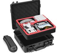 FPVtosky Mini 4 Pro Hard Case, Compact, Two-Layer, Waterproof, Carry Case for DJI Mini 4 Pro/Mini 3 Pro/Mini 3 Fly More Combo Kit, Drone Suitcase Bag Accessories for Car and Backpacking, Black+red