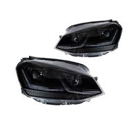FPWPDGDZK Headlight 2 PCS For Golf 7 2013-2017 MK7 Upgrade .5 Design Auto Headlights Assembly DRL Bifocal Lens Lamp Accessories Head Lamp(Black LED,For Right Hand Drive)