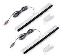 Fpxnb 2 Pcs Replacement Motion Sensor Bars for Nintendo Wii & WiiU Game Console, Wired Infrared IR Ray Sensors (Pack of 2)
