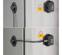 (FQ1-black oval, One size) Number Combination Locks For Cupboards, Cabinets, Fridges And Freezers, Child Safety Locks, Home Security, White, 3m Adhesive, No Residue