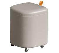 FQCXCKJ Modern Makeup Stool Set, Beige Leather Vanity Chair with Hidden Storage, Perfect for Living Room, Bedroom, Dressing Room (Grigio)