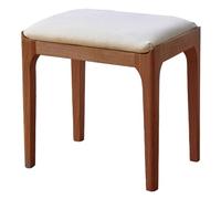 FQCXCKJ Modern Square Makeup Stool, Cotton-Linen Leatherette, Vanity Chair for Makeup, Bedroom, Entryway - Stylish Brown (Brown)