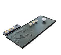 FQCXCKJ Tea Tray Natural Ebony Stone Tea Tray Whole Original Small Table Tian Luo Green Sea Office Set Gongfu Tea Set (80 * 30 * 3cm)