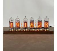 FQCXCKJ Tube Clock, IN-14 Vintage Digital Table Clock, with Induction Switch, Timing, Multiple Background Light - Visual Effects (A)