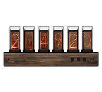 FQCXCKJ Tube Vintage Digital Alarm Clock, Glow Tube Clock, Digital Tubes Clock, Creative Simulation Tube Digital Clock, 6 Bit RGB LED Time