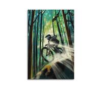 FQCYN Jump Mountain Bike Biking Extreme Sport Poster Wall Art Print Retro Aesthetic Room Decor Painting Canvas Home And Office Decorations 12x18inch(30x45cm) Unframe-style