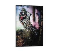 FQCYN Mountain Bike Off-Road Bike Poster Wall Art Print Retro Aesthetic Room Decor Painting Canvas Home And Office Decorations 12x18inch(30x45cm) Frame-style