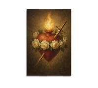 FQCYN Religion Poster Catholic Sacred Heart Holy Rose 7 Sorrows20x30inch(50x75cm) Unframe-style