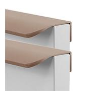 FQFLXY6589 2 Packs Cabinet Invisible Concealed Kitchen Cupboard Handles,Hidden Drawer Pulls,Finger Edge Pull Aluminum Alloy Furniture Profile Circular arc Door Knob for Wardrobe,Bathroom (80mm,Brown)