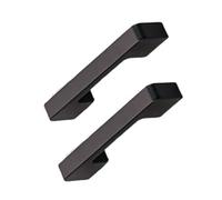 FQFLXY6589 2 Packs Cabinet Pulls Aluminium Alloy Cupboard Handles Colourful Children's Room Pull,Drawer Knobs Dresser Kitchen Profile Door Levers for Bathroom,Closet,Wardrobe (Negro,Hole Pitch 192mm)