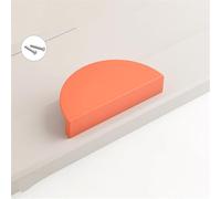 FQFLXY6589 2 Packs Children's Room Colourful Handles Cabinet semi-Circular Door Knob Half Moon Kitchen Cupboard Handles,Drawer Pulls,Aluminum Alloy Profile for Wardrobe,Dresser,Bathroom (74mm,Orange)