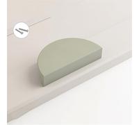 FQFLXY6589 2 Packs Children's Room Colourful Handles Cabinet semi-Circular Door Knob Half Moon Kitchen Cupboard Handles,Drawer Pulls,Aluminum Alloy Profile for Wardrobe,Dresser,Bathroom (74mm,Green)