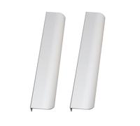 FQFLXY6589 2 Packs Concealed Kitchen Cupboard Handles,Cabinet Invisible Hidden Drawer Pulls,Aluminum Alloy Furniture Profile Door Knob for Wardrobe,Wine Cabinet,Bathroom,Space Saving (300mm,Silver)