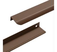 FQFLXY6589 2 Packs Concealed Kitchen Cupboard Handles Curved Style Hidden Drawer Pulls Multiple Colours Aluminum Alloy Cabinet Invisible Furniture Profile Door Knob for Wardrobe (Coffee,500mm)