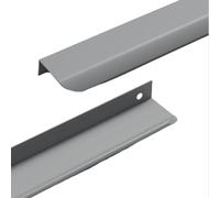 FQFLXY6589 2 Packs Concealed Kitchen Cupboard Handles Curved Style Hidden Drawer Pulls Multiple Colours Aluminum Alloy Cabinet Invisible Furniture Profile Door Knob for Wardrobe (Dark Grey,300mm)