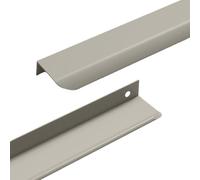 FQFLXY6589 2 Packs Concealed Kitchen Cupboard Handles Curved Style Hidden Drawer Pulls Multiple Colours Aluminum Alloy Cabinet Invisible Furniture Profile Door Knob for Wardrobe (Grey,1000mm)