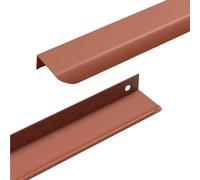 FQFLXY6589 2 Packs Concealed Kitchen Cupboard Handles Curved Style Hidden Drawer Pulls Multiple Colours Aluminum Alloy Cabinet Invisible Furniture Profile Door Knob for Wardrobe (Orange,150mm)
