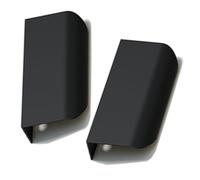 FQFLXY6589 2 Packs Concealed Kitchen Cupboard Handles,Hidden Drawer Pulls,Finger Edge Pull Aluminum Alloy Cabinet Invisible Furniture Profile Door Knob for Wardrobe,Bathroom,Living Room (120mm,Black)