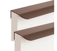 FQFLXY6589 2 Packs Concealed Kitchen Cupboard Handles,Hidden Drawer Pulls,Finger Edge Pull Aluminum Alloy Cabinet Invisible Furniture Profile Door Knob for Wardrobe,Bathroom,Living Room (200mm,Brown)