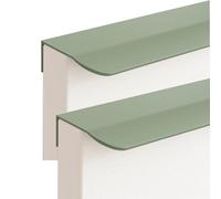 FQFLXY6589 2 Packs Concealed Kitchen Cupboard Handles,Hidden Drawer Pulls,Finger Edge Pull Aluminum Alloy Cabinet Invisible Furniture Profile Door Knob for Wardrobe,Bathroom,Living Room (300mm,Green)