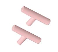 FQFLXY6589 2 Packs Drawer Pulls Aluminum Alloy Cabinet T-Shape Profile Pull Colourful Children's Room Handles Door Levers Kitchen Cupboard Knob for Wardrobe,Dresser,Bathroom (Pink,Single Hole)